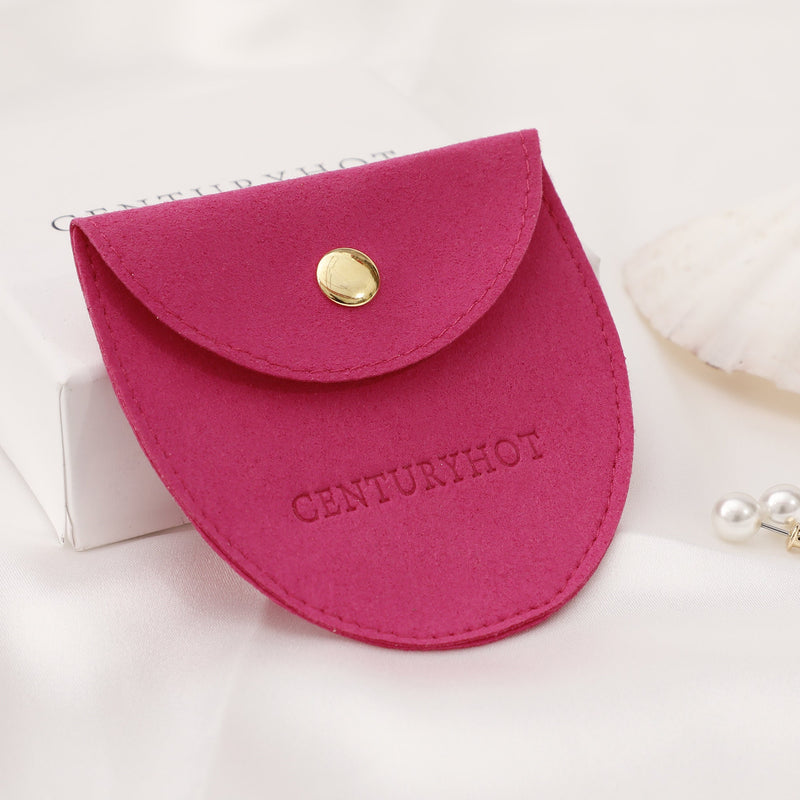 Personalized Embossed Microfiber Jewelry Bags, Custom Logo Packaging (50+)-zoom-
