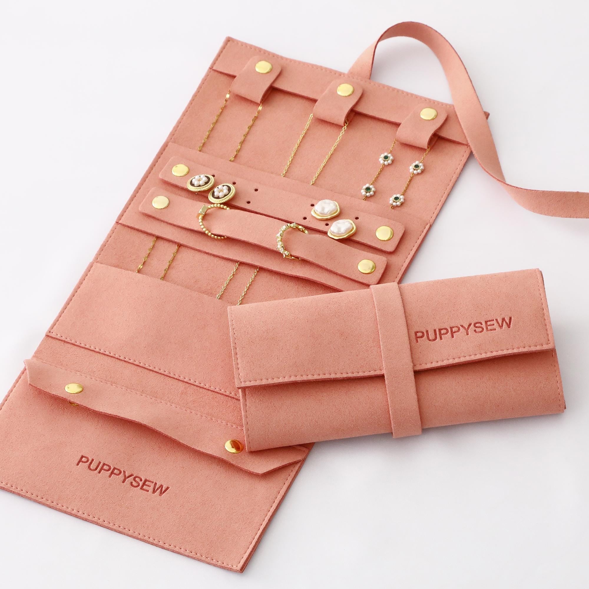 Travel Jewelry Roll Organizer – Microfiber Roll-Up Bag-zoom-3