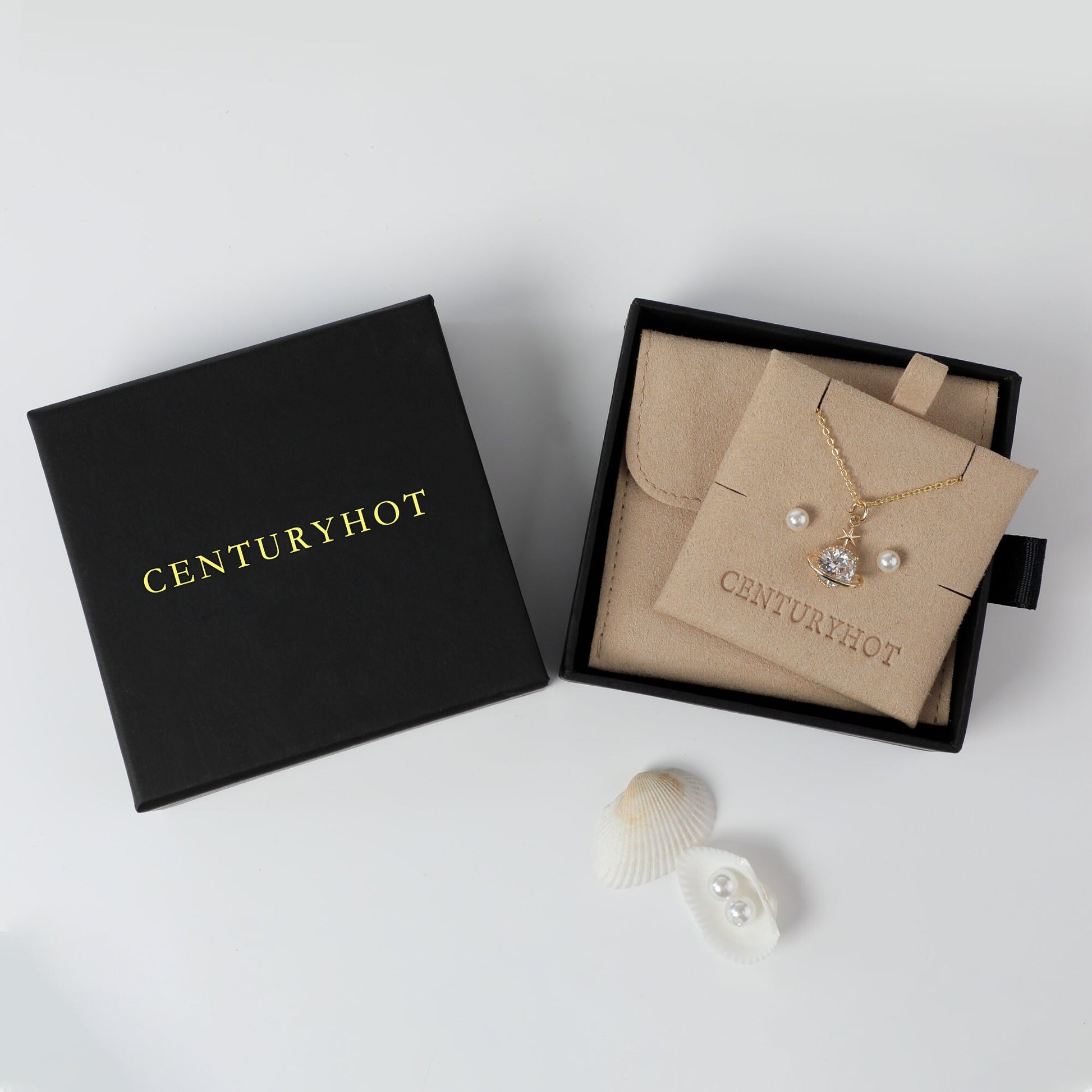 Custom Logo Jewelry Box with Bag & Necklace Clip-6