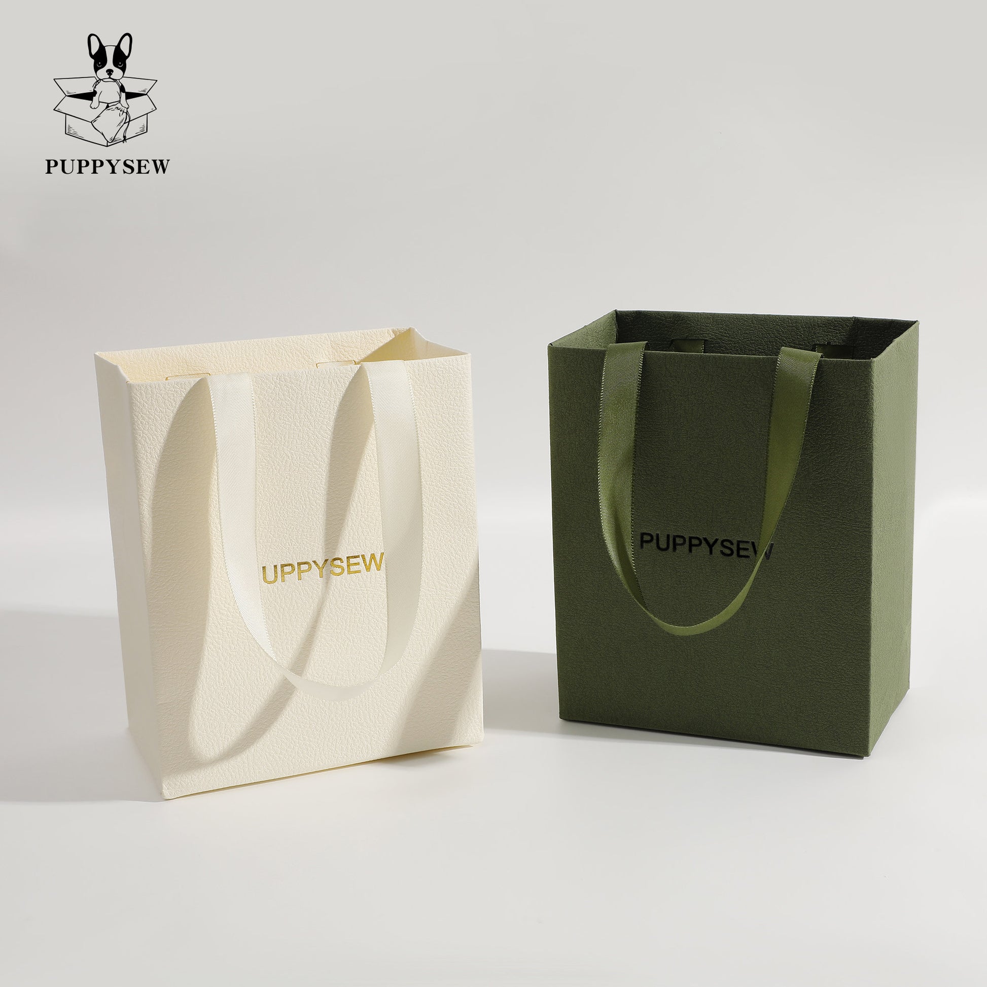 Custom Logo Gift Paper Bags, Textured Luxury Packaging (12.5x7.5x15 cm)-1