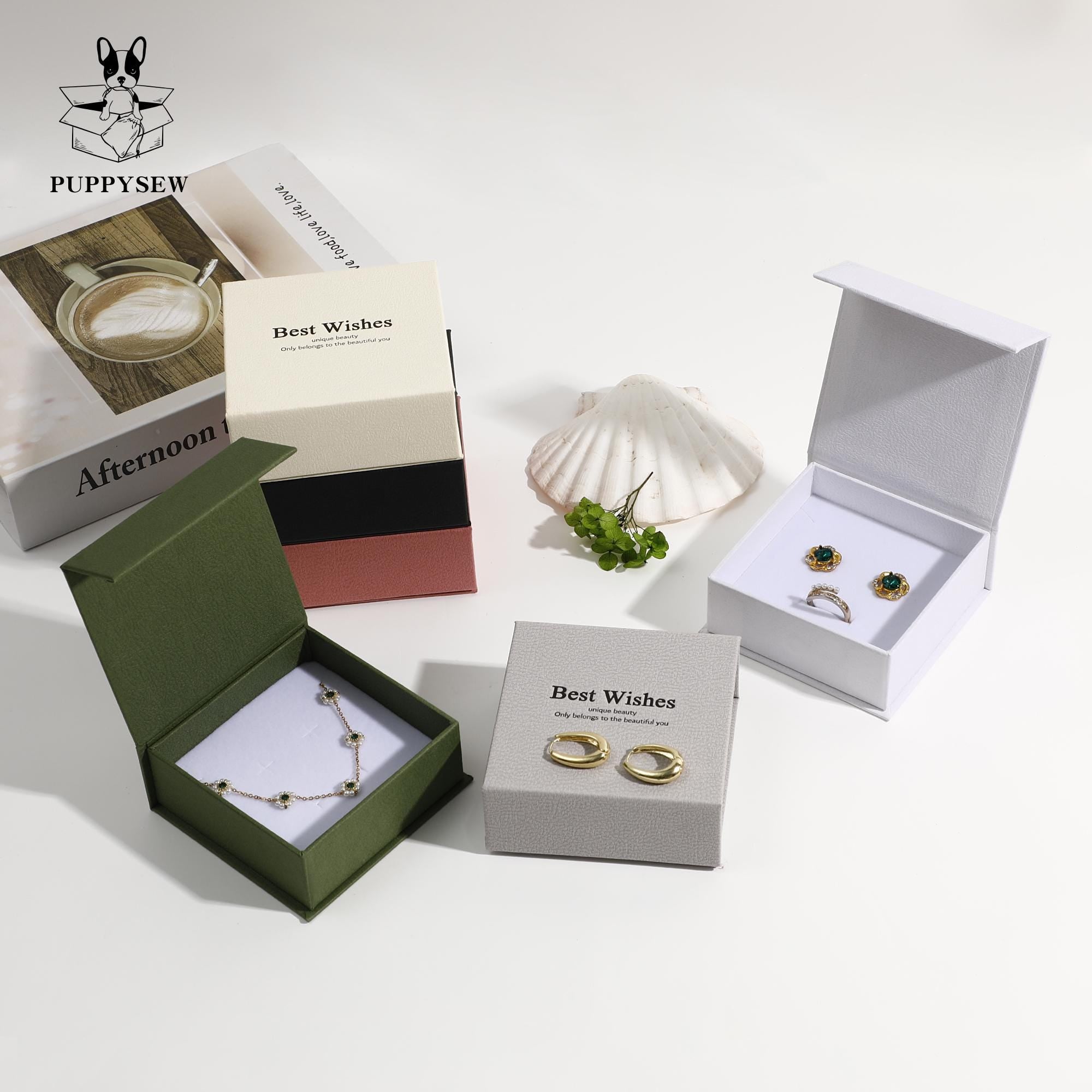 Luxury Magnetic Jewelry Gift Box - Cardboard Necklace, Ring, Earring Display