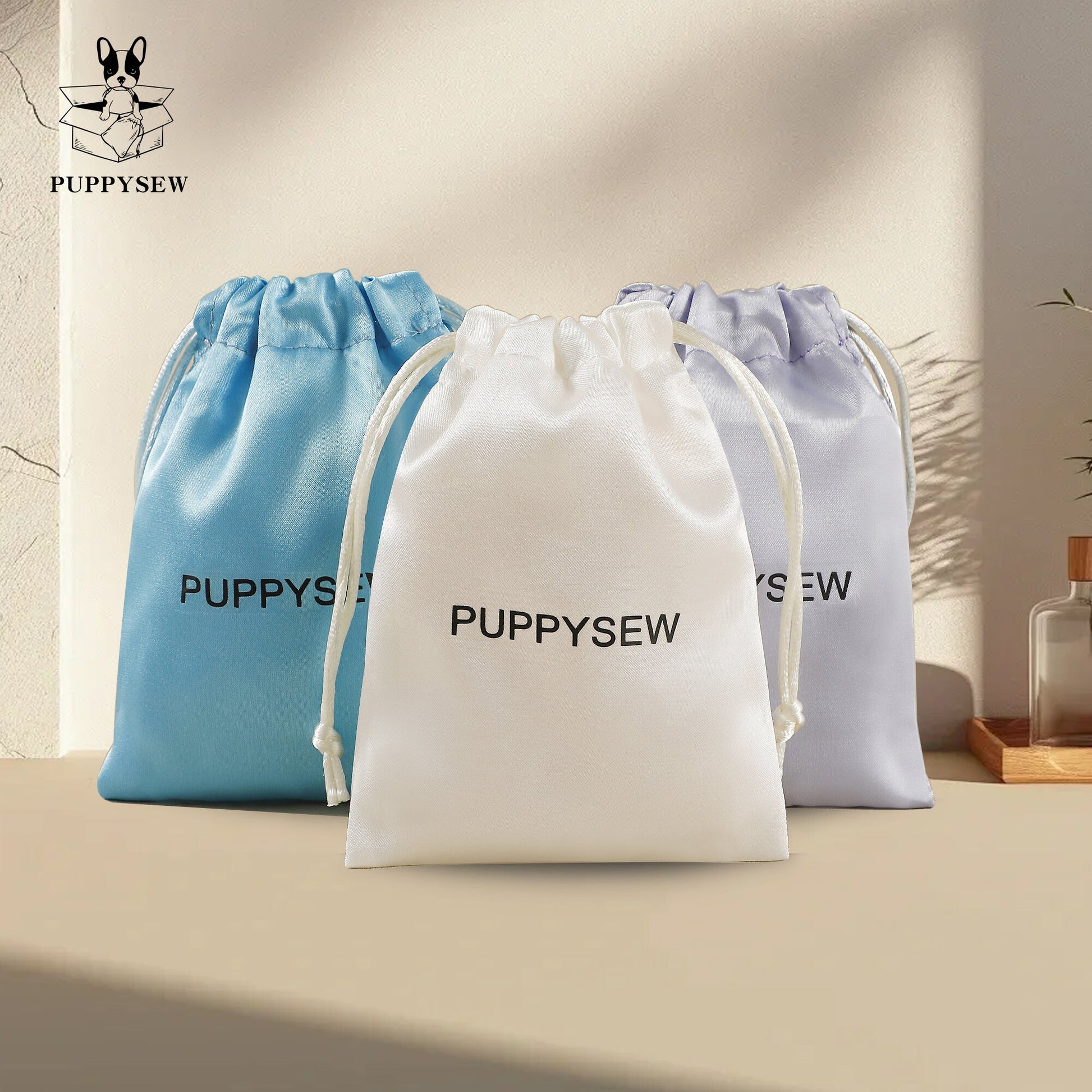 Personalized Satin Drawstring Pouch, Custom Logo Jewelry Packaging-4