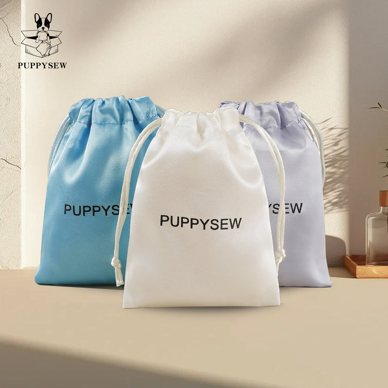 Personalized Satin Drawstring Pouch, Custom Logo Jewelry Packaging-zoom-