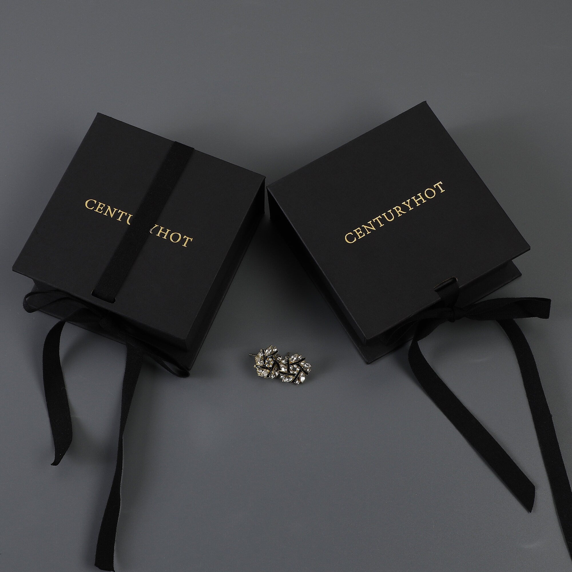 Customizable Black Ribbon Gift Box: Necklace, Jewelry Packaging-zoom-7