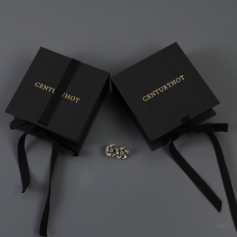 Customizable Black Ribbon Gift Box: Necklace, Jewelry Packaging-zoom-