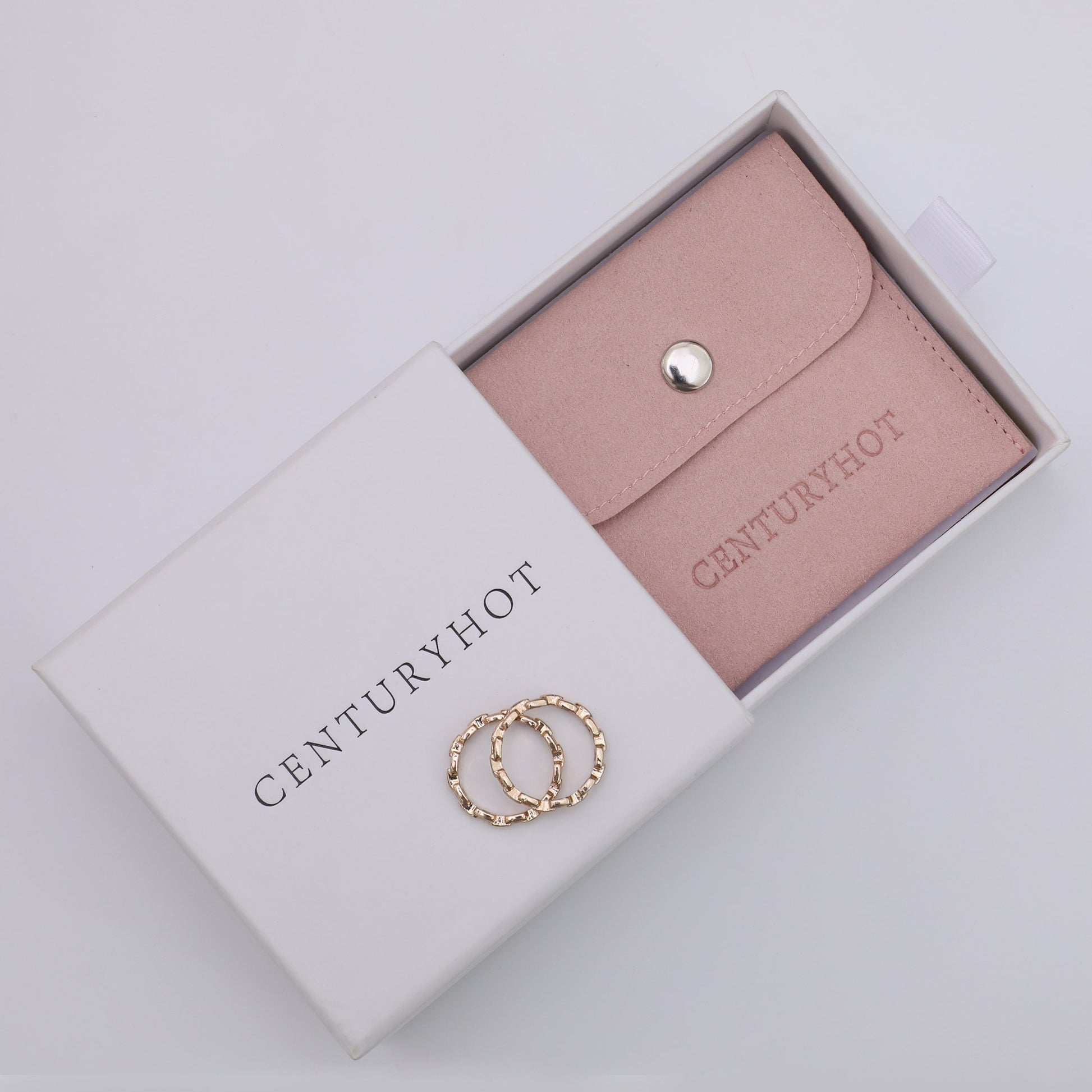 Custom Logo Jewelry Box with Suede Pouch, Bulk Packaging-1