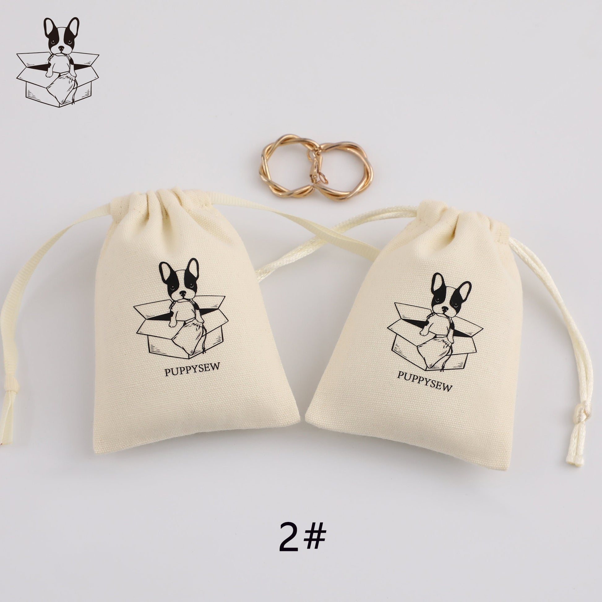 Custom Printed Canvas Drawstring Bag, Jewelry Packaging (50 pcs)-9