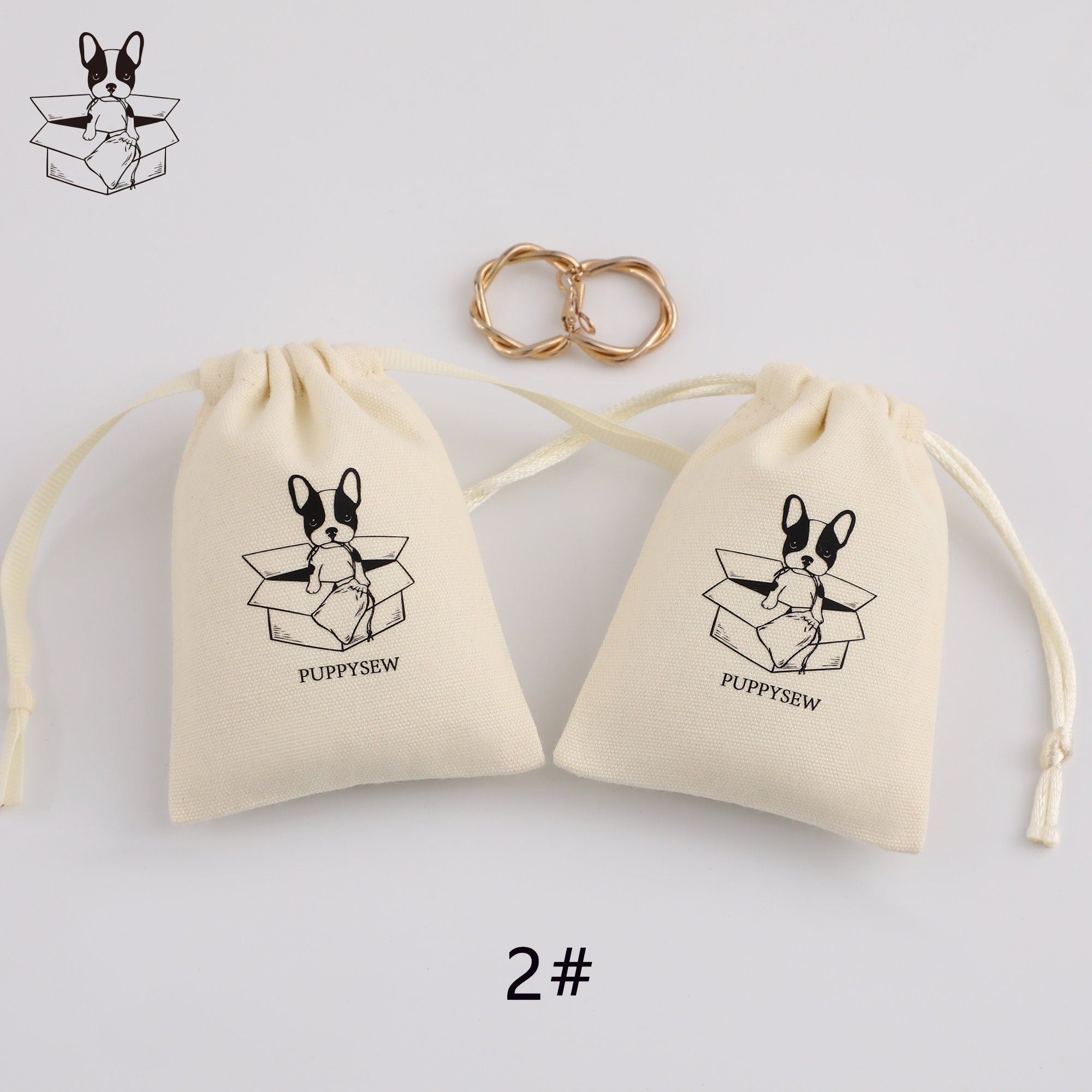 Custom Printed Canvas Drawstring Bag, Jewelry Packaging (50 pcs)-zoom-9