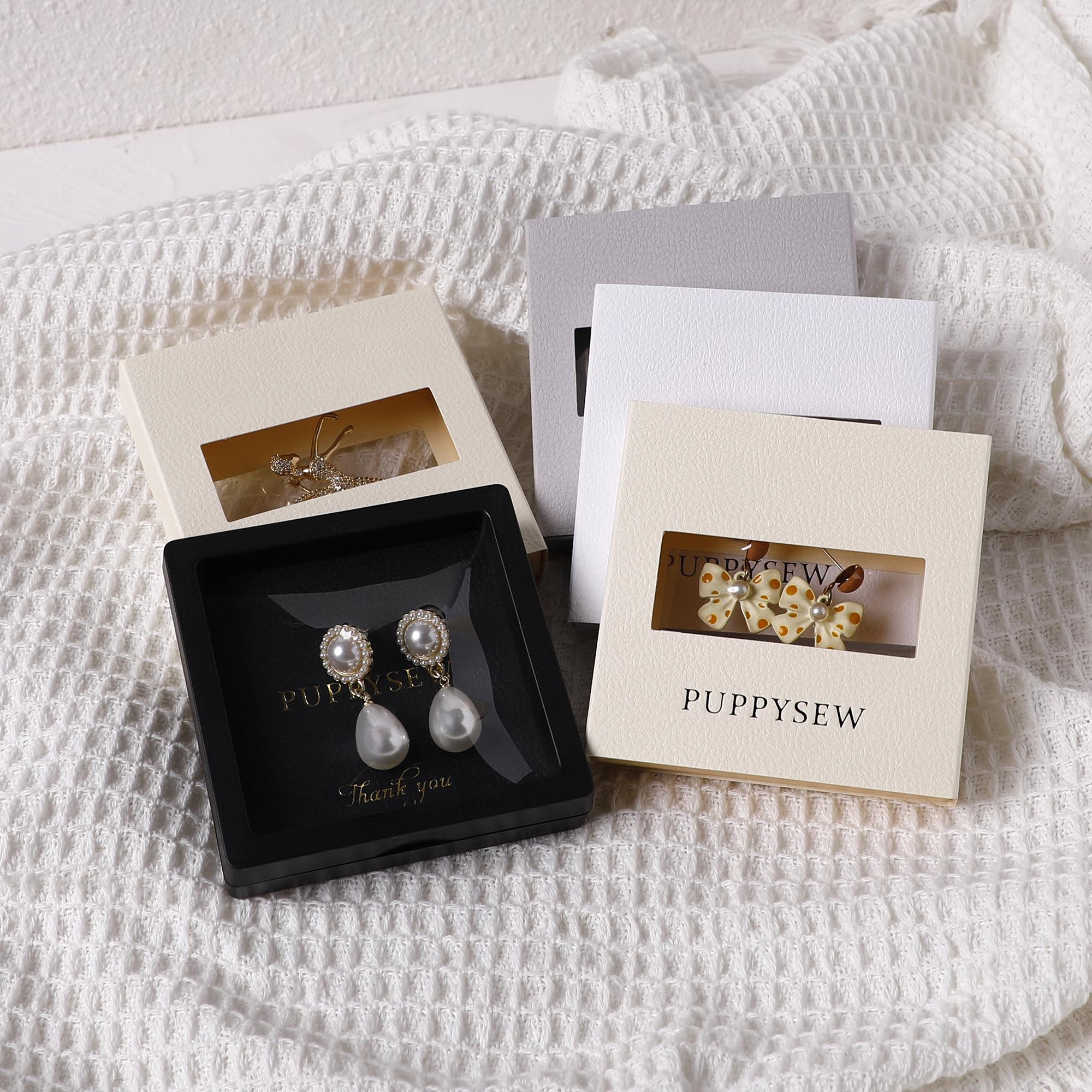50pcs Custom Logo Jewelry Box Sleeves | Textured Cardboard Packaging for Small Business