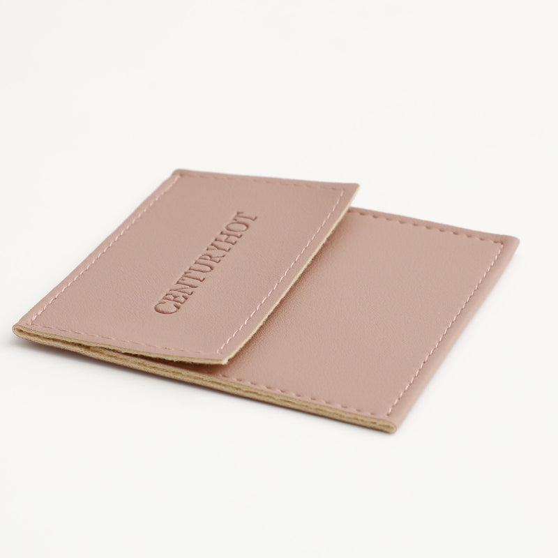 50 Pink Faux Leather Jewelry Bag, Custom Embossed Logo Envelope-zoom-