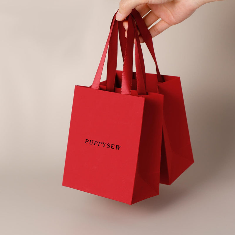 Custom Logo Red Paper Gift Bags | Matte Finish, Satin Handles, Retail Packaging-zoom-