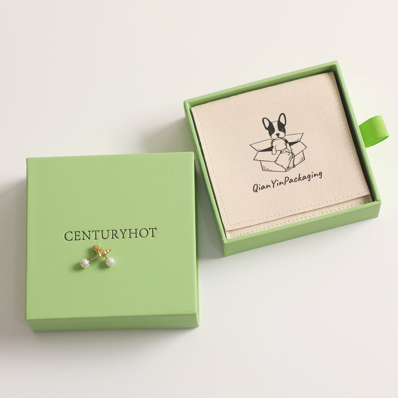 50 Avocado Green Jewelry Box, Custom Logo Sliding Drawer-zoom-