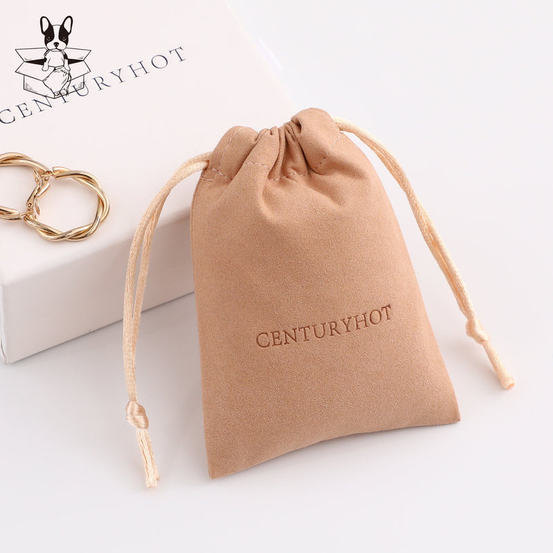 Personalized Microfiber Drawstring Bag, Custom Logo Jewelry Packaging-zoom-