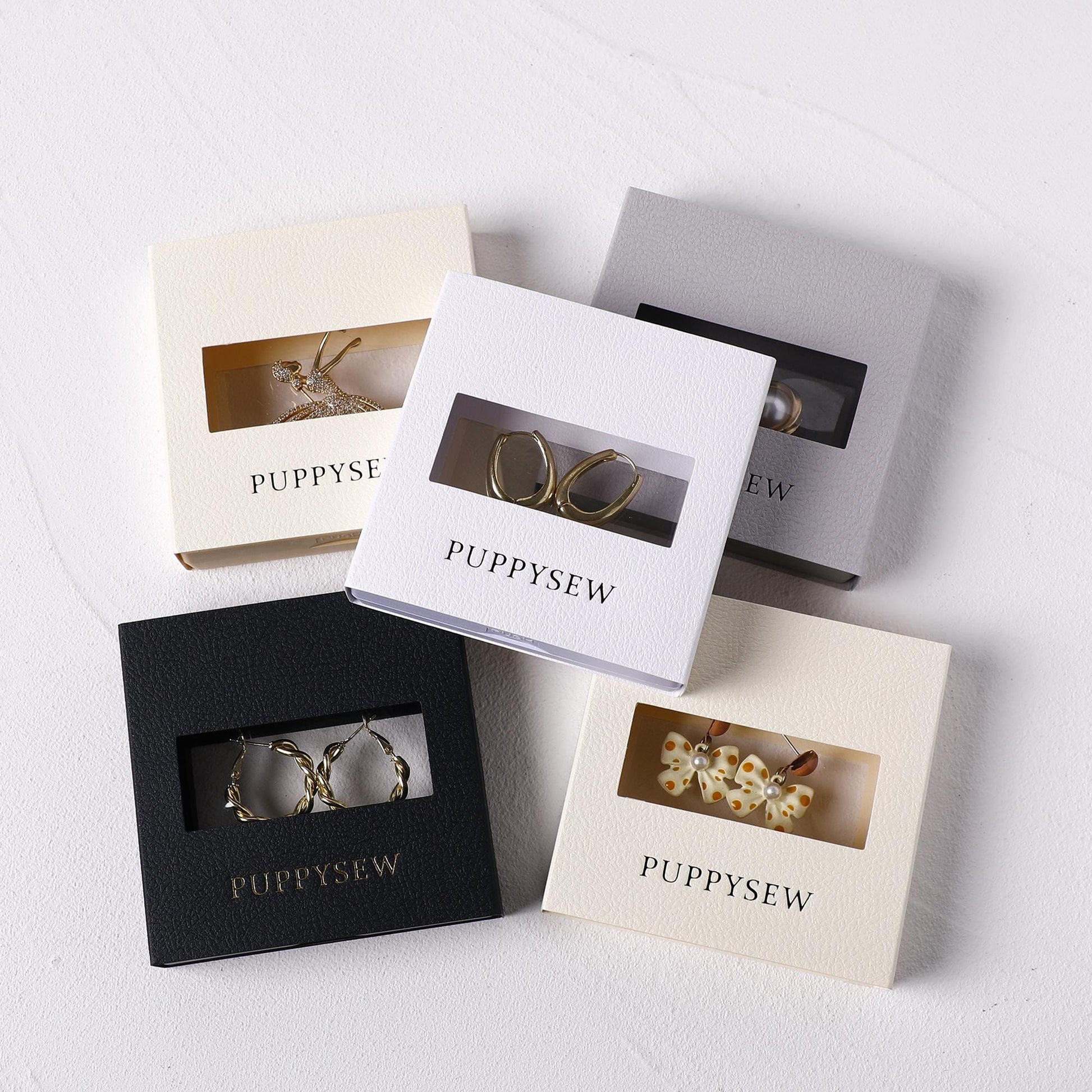 50pcs Custom Logo Jewelry Box Sleeves | Textured Cardboard Packaging for Small Business-2