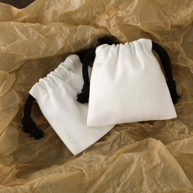 100 White Cotton Jewelry Bags – Custom Logo Gift Packaging-zoom-