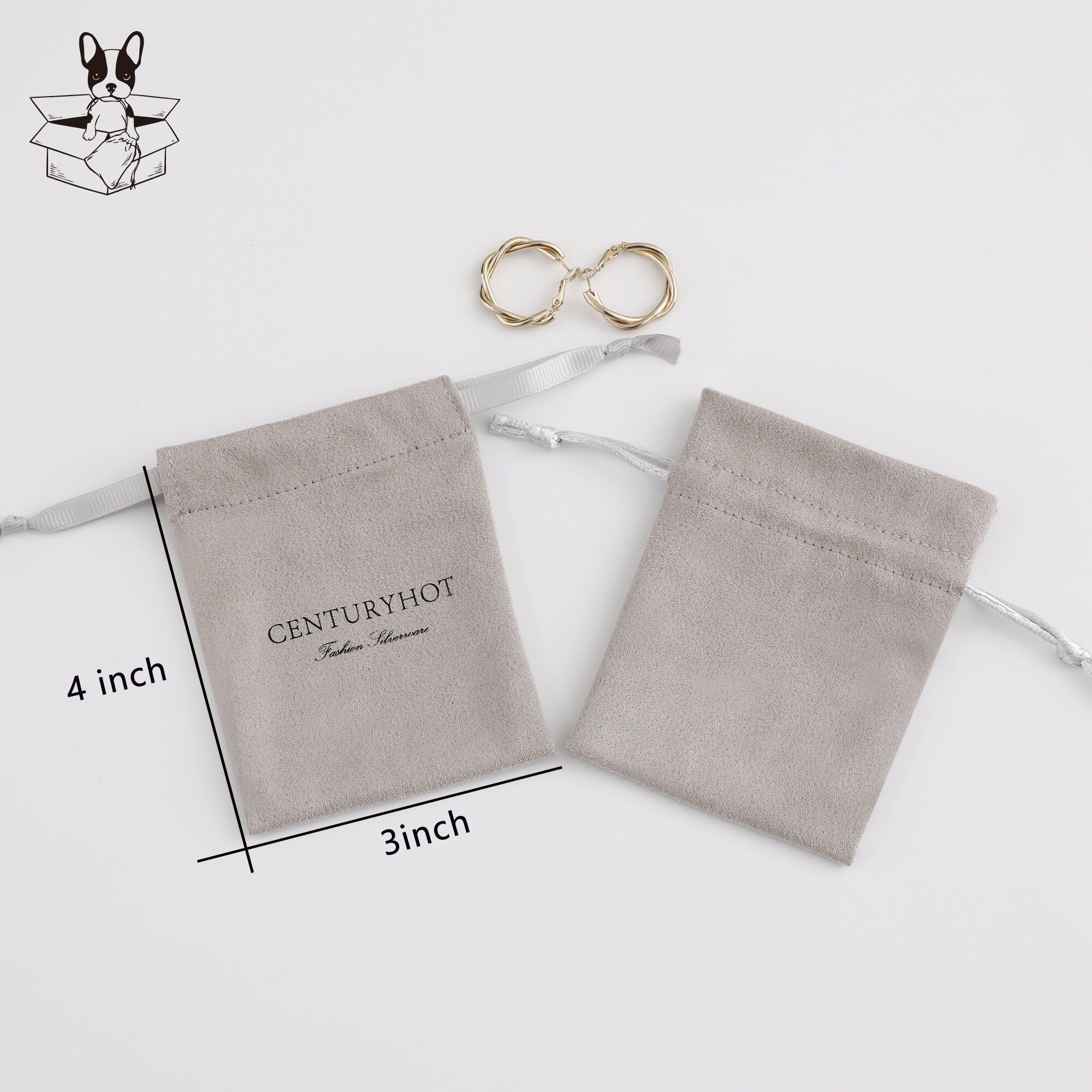 Personalized Suede Drawstring Bag: Custom Logo Jewelry Pouch-zoom-4