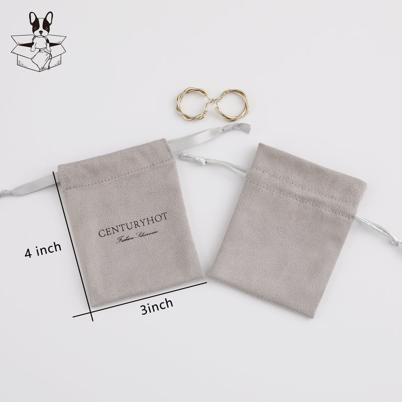 Personalized Suede Drawstring Bag: Custom Logo Jewelry Pouch-zoom-