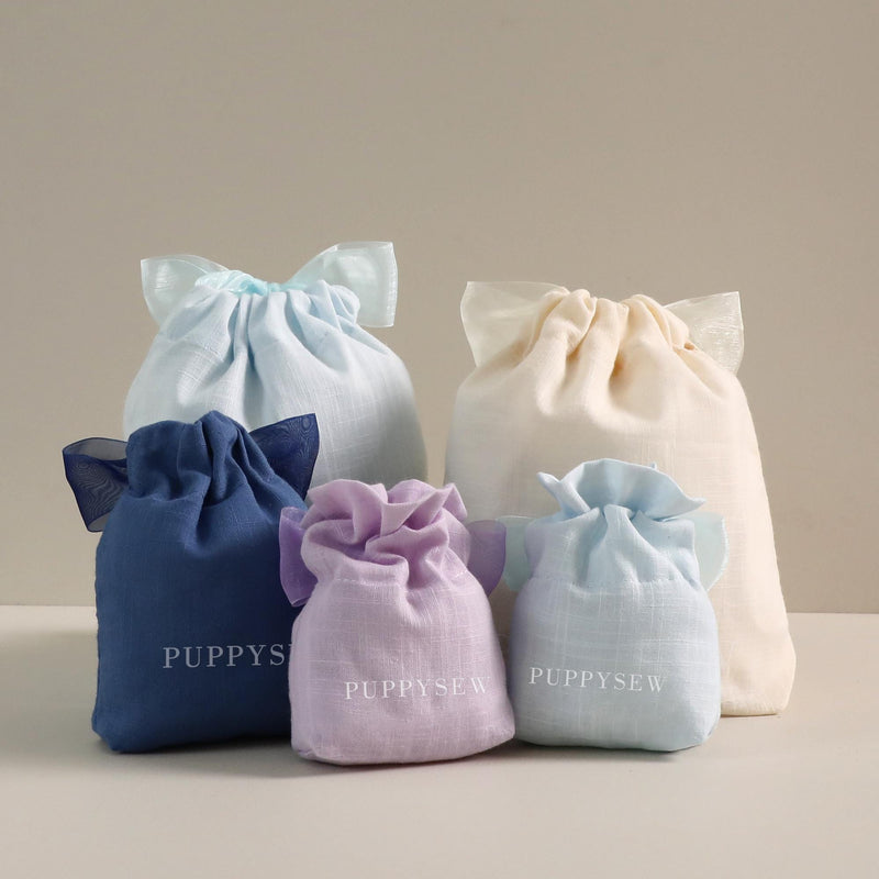 50pcs Custom Cotton Drawstring Bags – Eco Dye, Organza Tie-zoom-