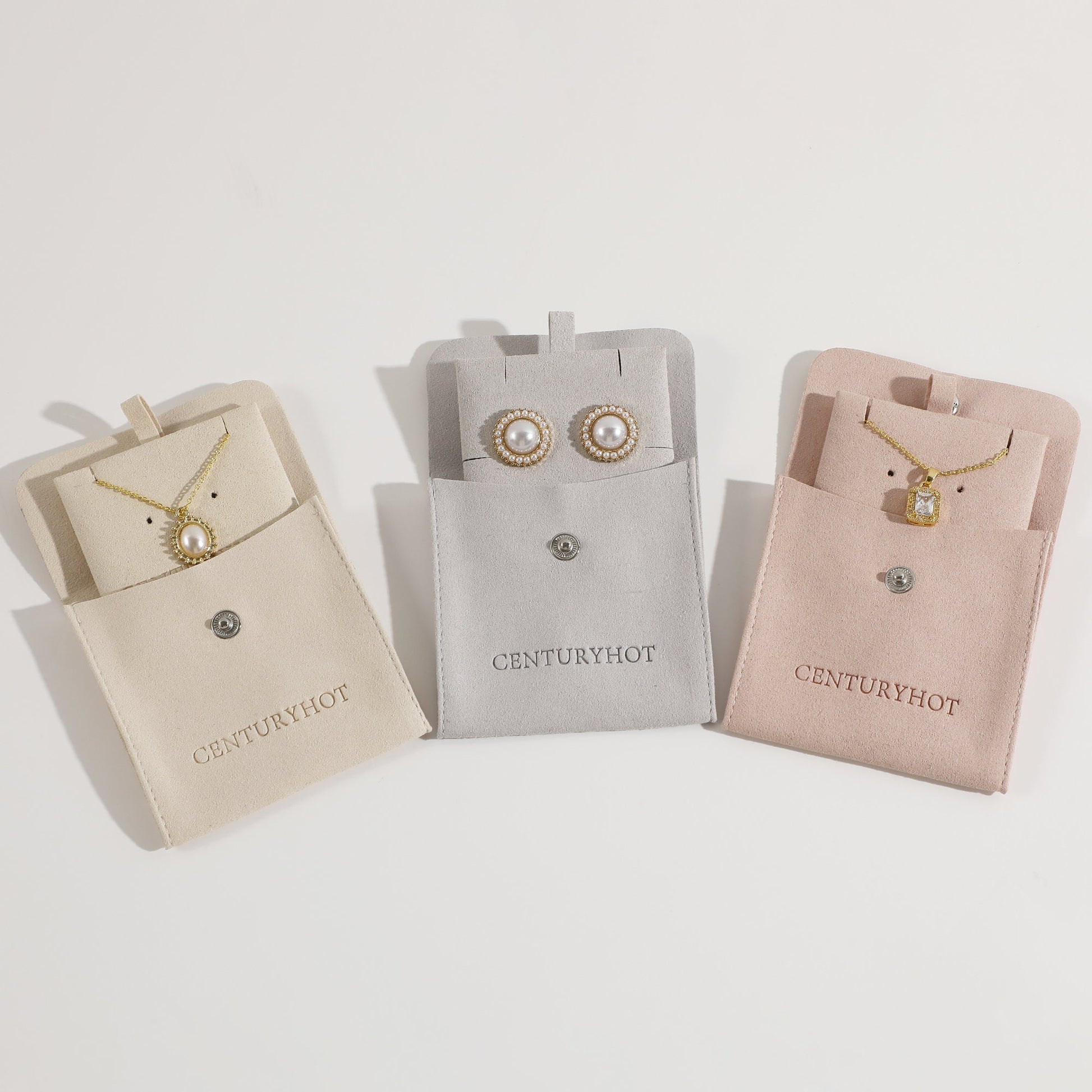 50 Jewelry Bag Pouch with Button Logo Custom Printed Card Earrings Necklace Packaging Bag-10