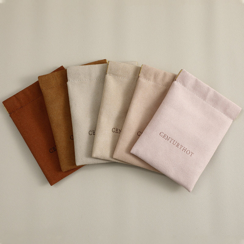 Custom Logo Microfiber Bag, Spring Buckle Lipstick Pouch (50pcs)-zoom-