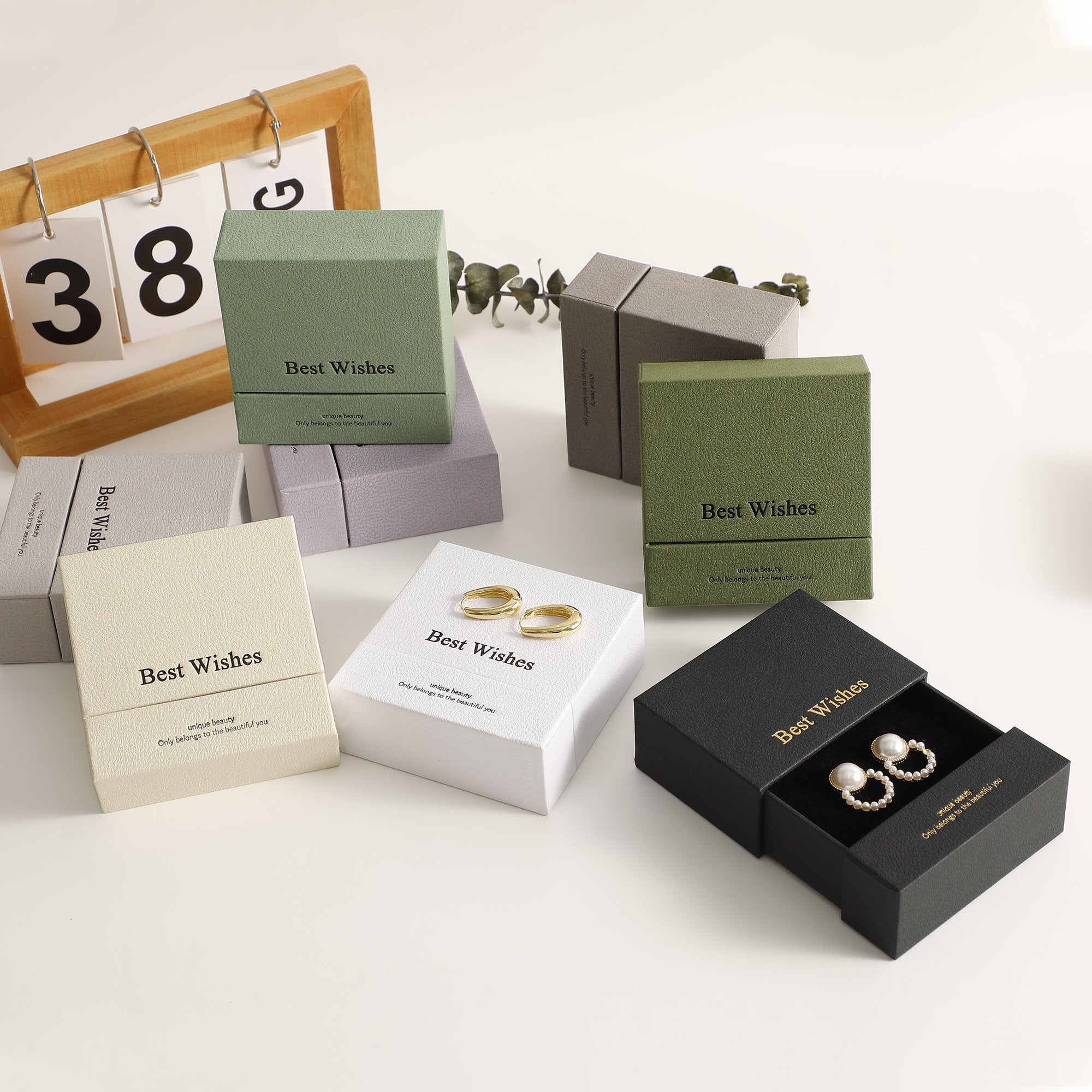 Customizable Jewelry Box, Necklace Ring Box with Sponge, Personalized Logo-zoom-6