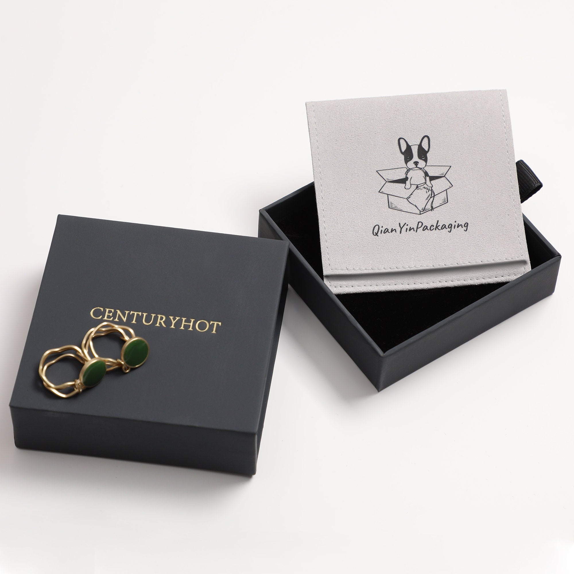 50 Gray Paper Jewelry Box with Sponge, Custom Logo-zoom-9
