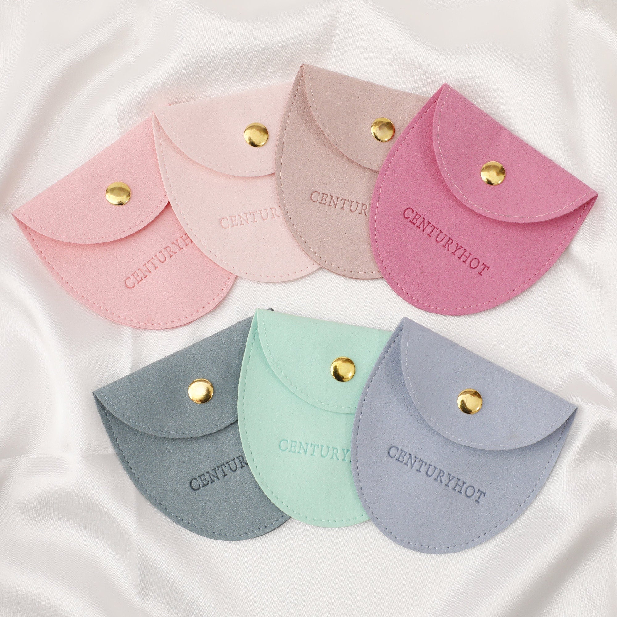 Personalized Embossed Microfiber Jewelry Bags, Custom Logo Packaging-zoom-1