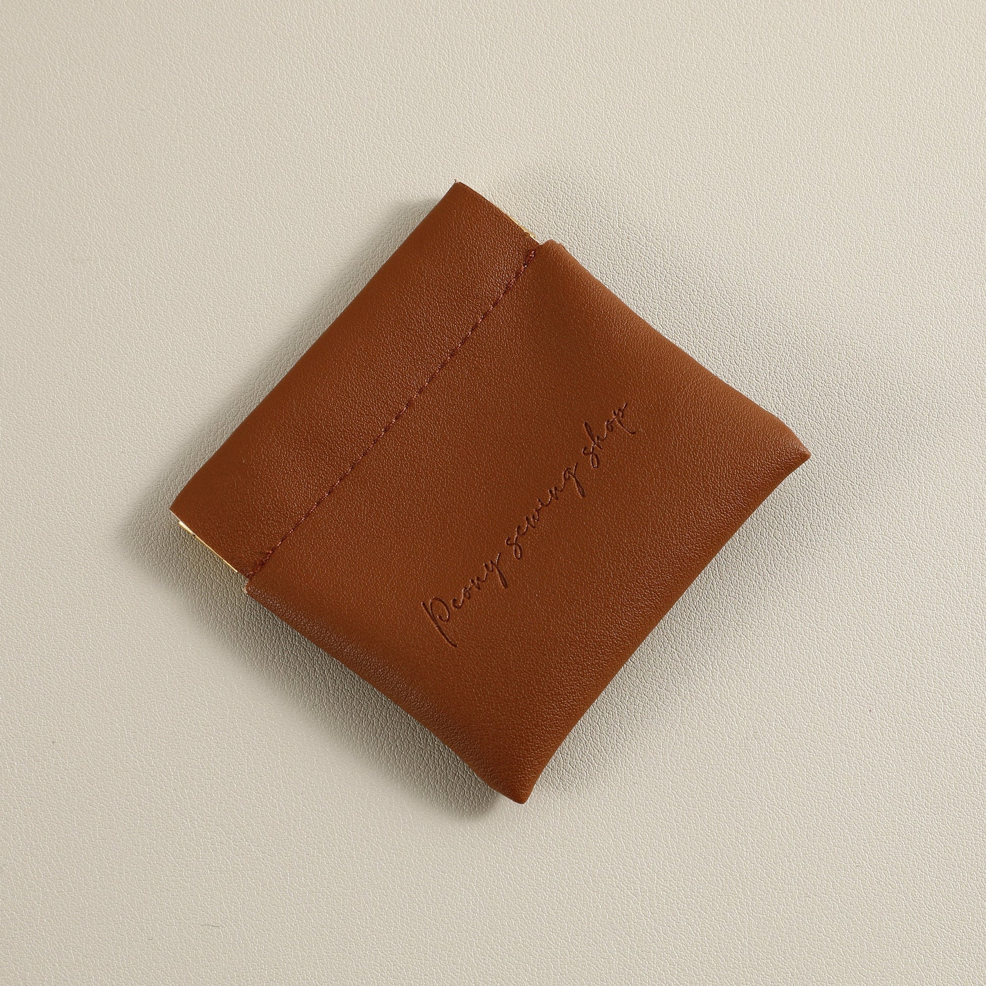 Custom PU Leather Coin Pouch, Logo Change Purse, 8x8cm-8