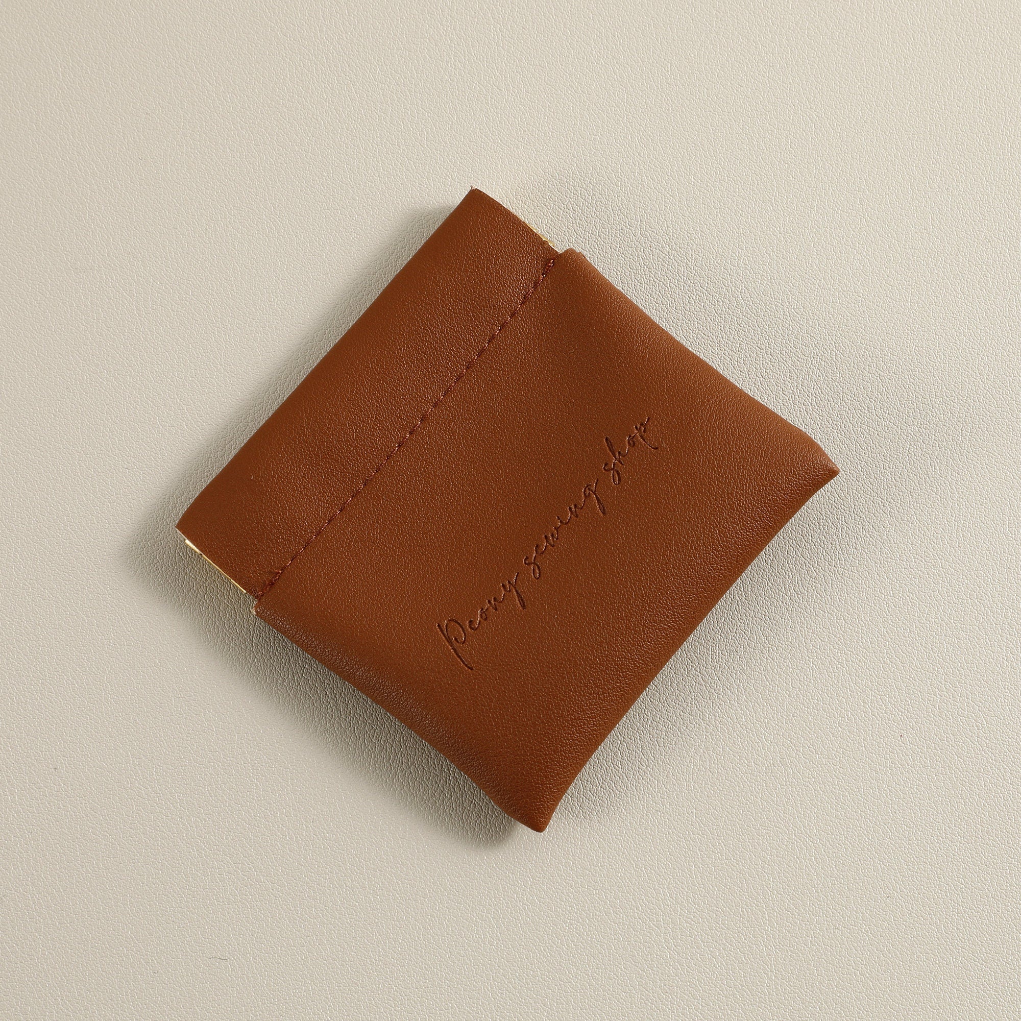 Custom PU Leather Coin Pouch, Logo Change Purse, 8x8cm-zoom-8
