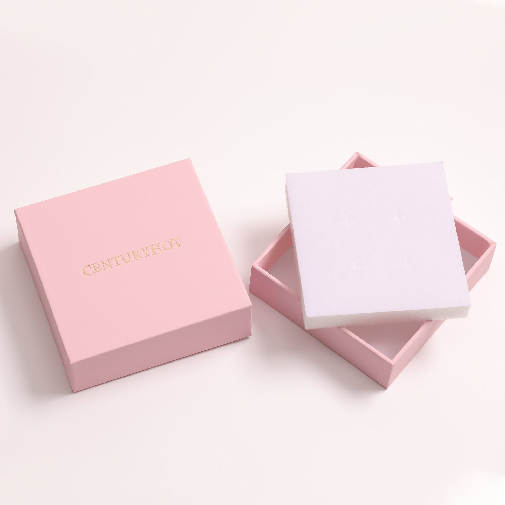 50 Pink Jewelry Box Sets (9x9x3cm) Custom Logo, Cardboard Drawer Packaging-6