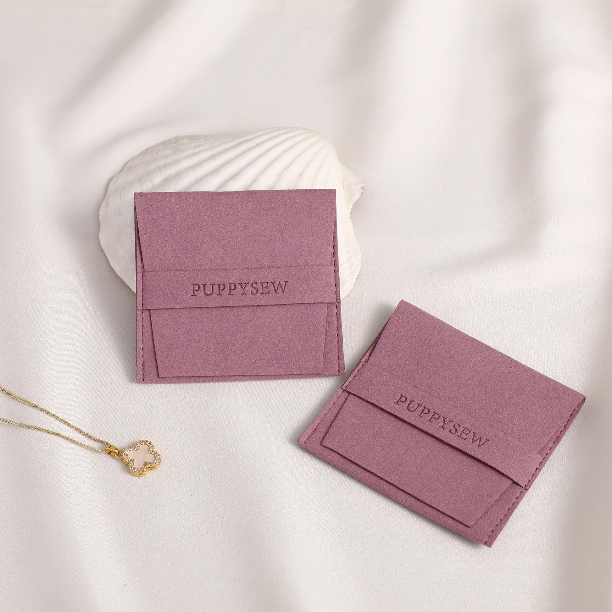 Debossed Logo Microfiber Jewelry Pouch – Custom Velvet Packaging-3