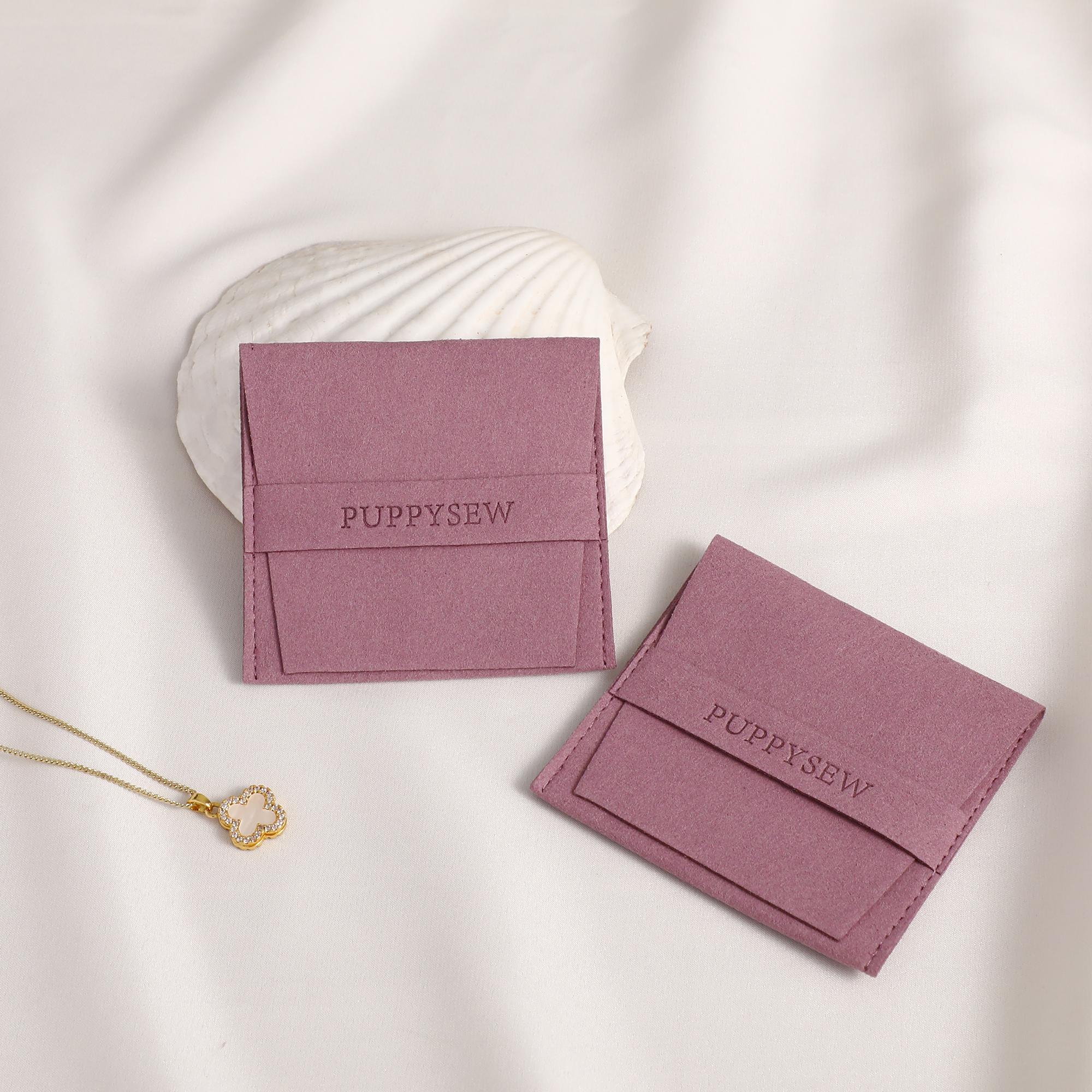 Debossed Logo Microfiber Jewelry Pouch – Custom Velvet Packaging-zoom-3