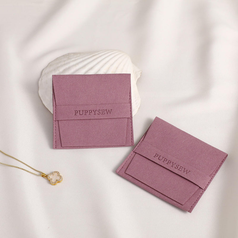 Debossed Logo Microfiber Jewelry Pouch – Custom Velvet Packaging-zoom-