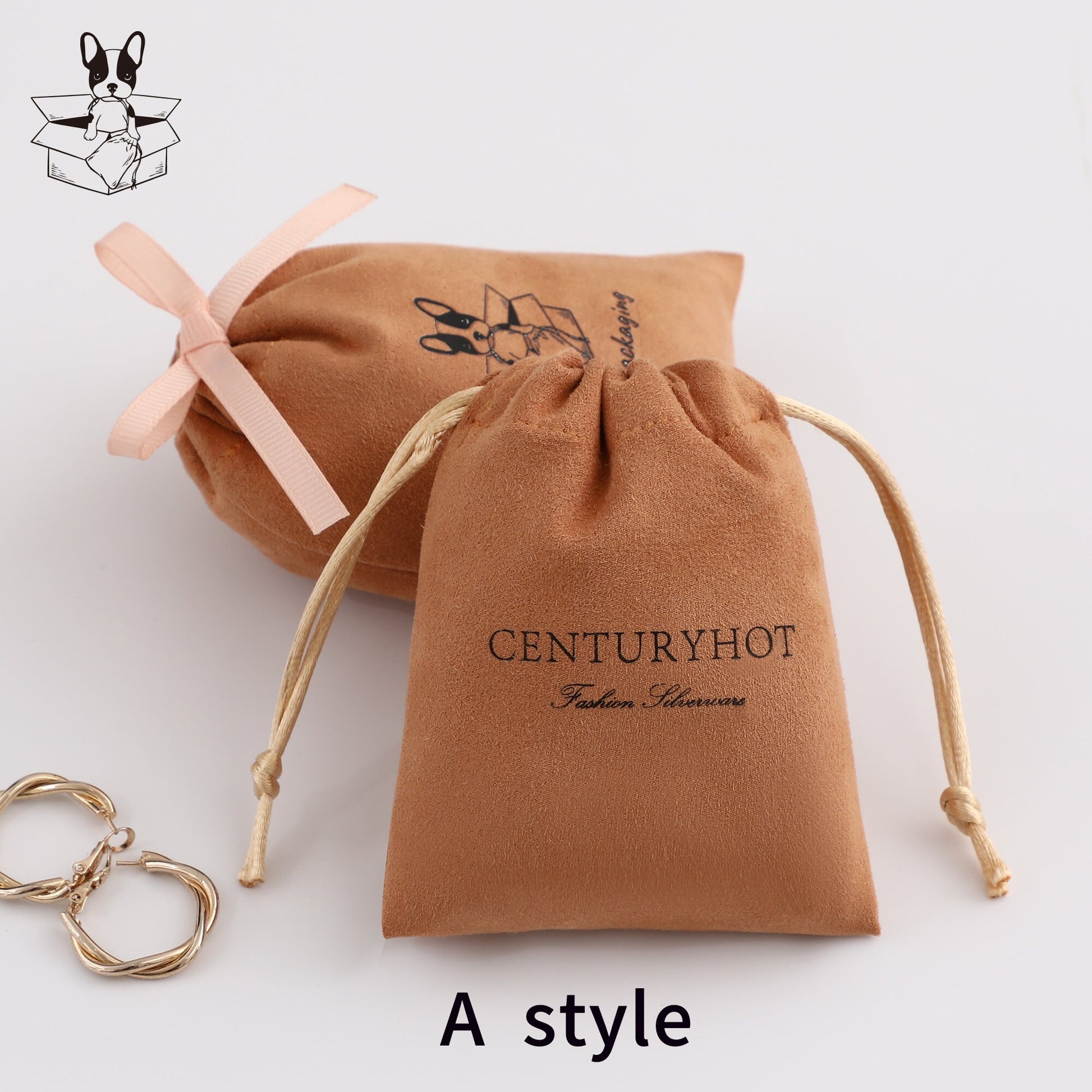 Personalized Suede Drawstring Bag: Custom Logo Jewelry Pouch-7