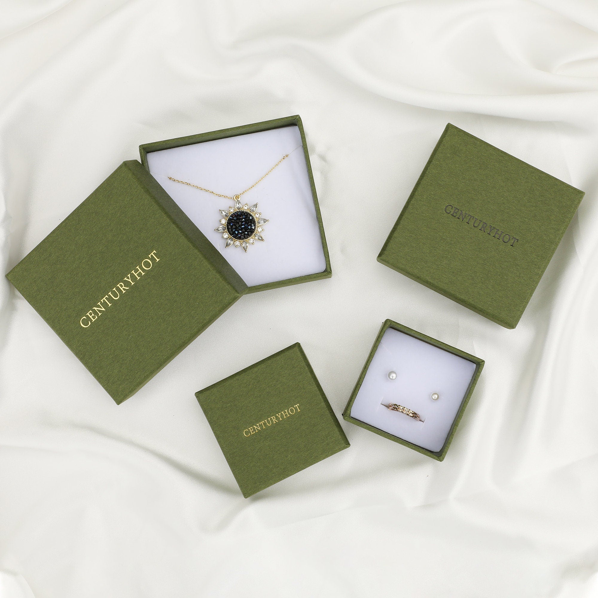 Custom Logo Jewelry Box, Personalized Necklace, Earrings, Ring Packaging (50pcs)