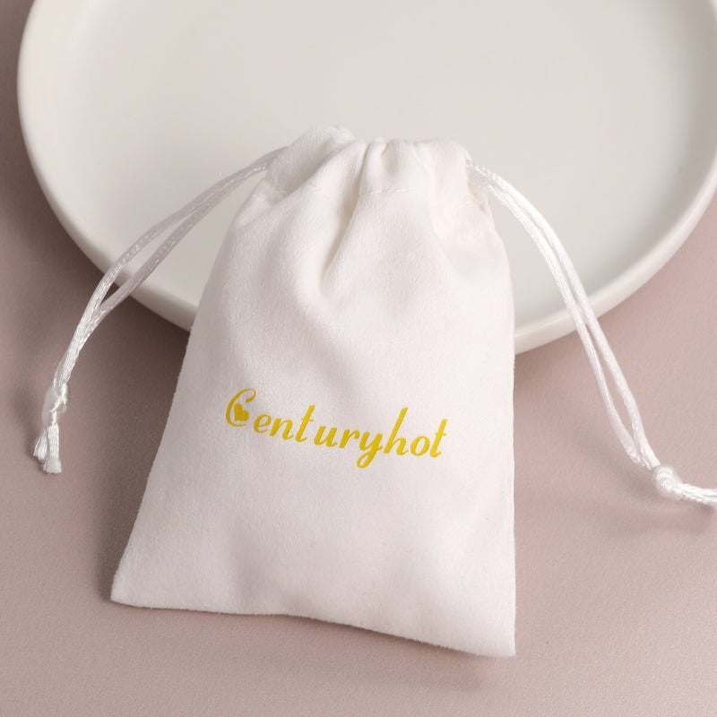 50 Custom Logo Flannel Drawstring Bags, Jewelry Packaging-zoom-