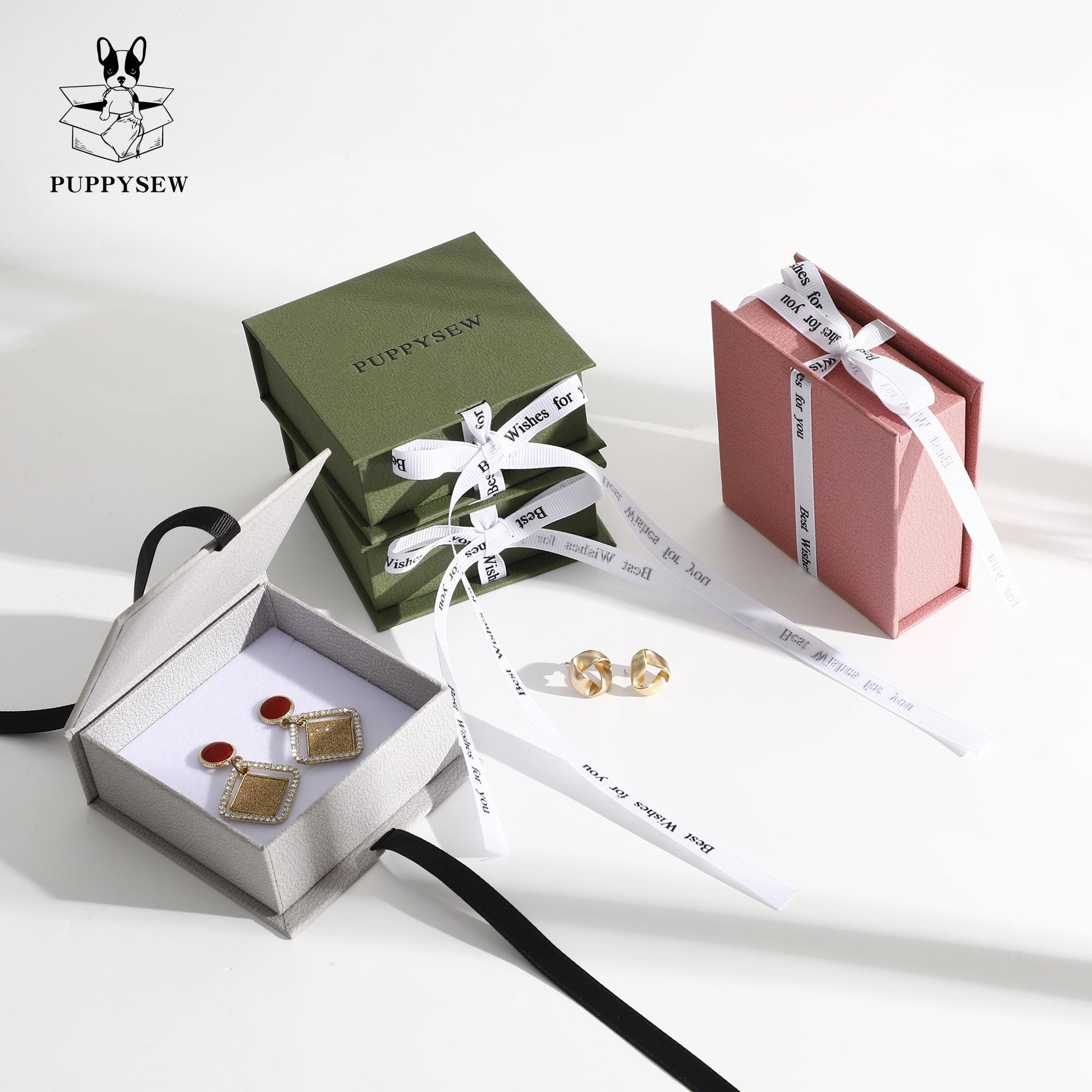 Luxury Magnetic Jewelry Box, Textured Cardboard Gift Box-3