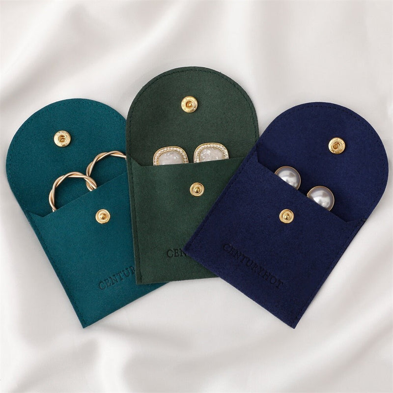 Custom Microfiber Jewelry Pouch with Button, Personalized Logo (50pcs)-zoom-