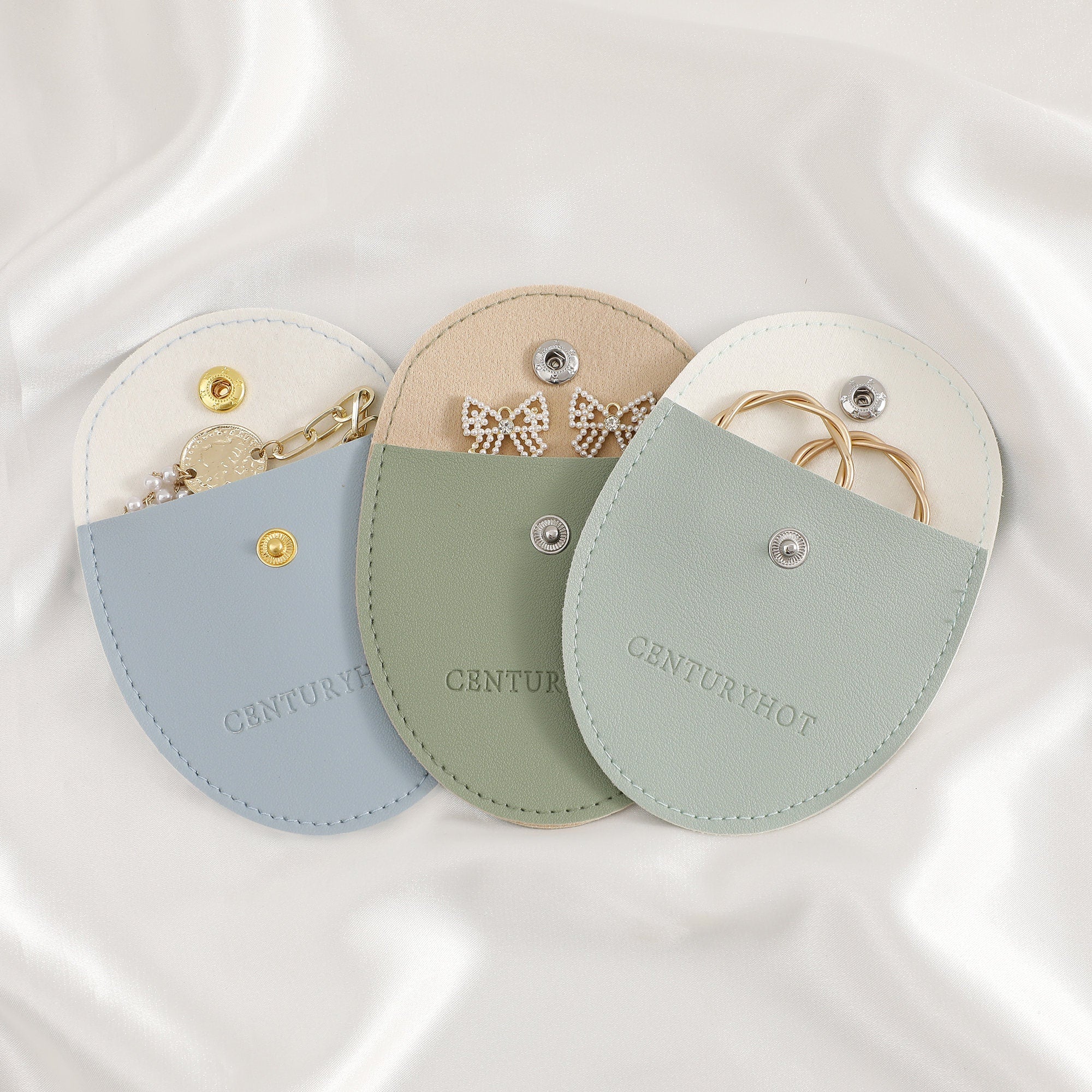 Personalized Faux Leather Jewelry Bag with Logo, Custom Packaging-zoom-5