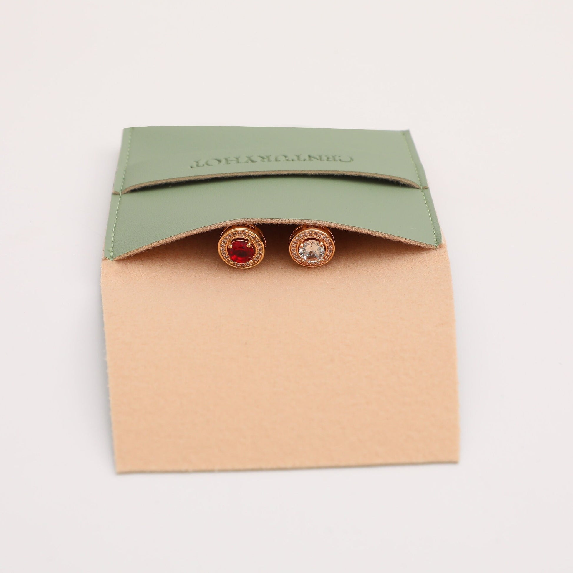 50pc Green PU Leather Jewelry Pouch, Custom Logo-3