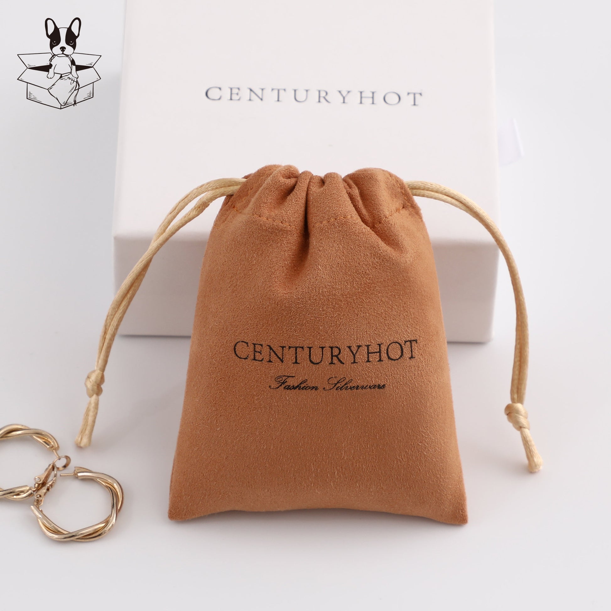 Personalized Suede Drawstring Bag: Custom Logo Jewelry Pouch-4
