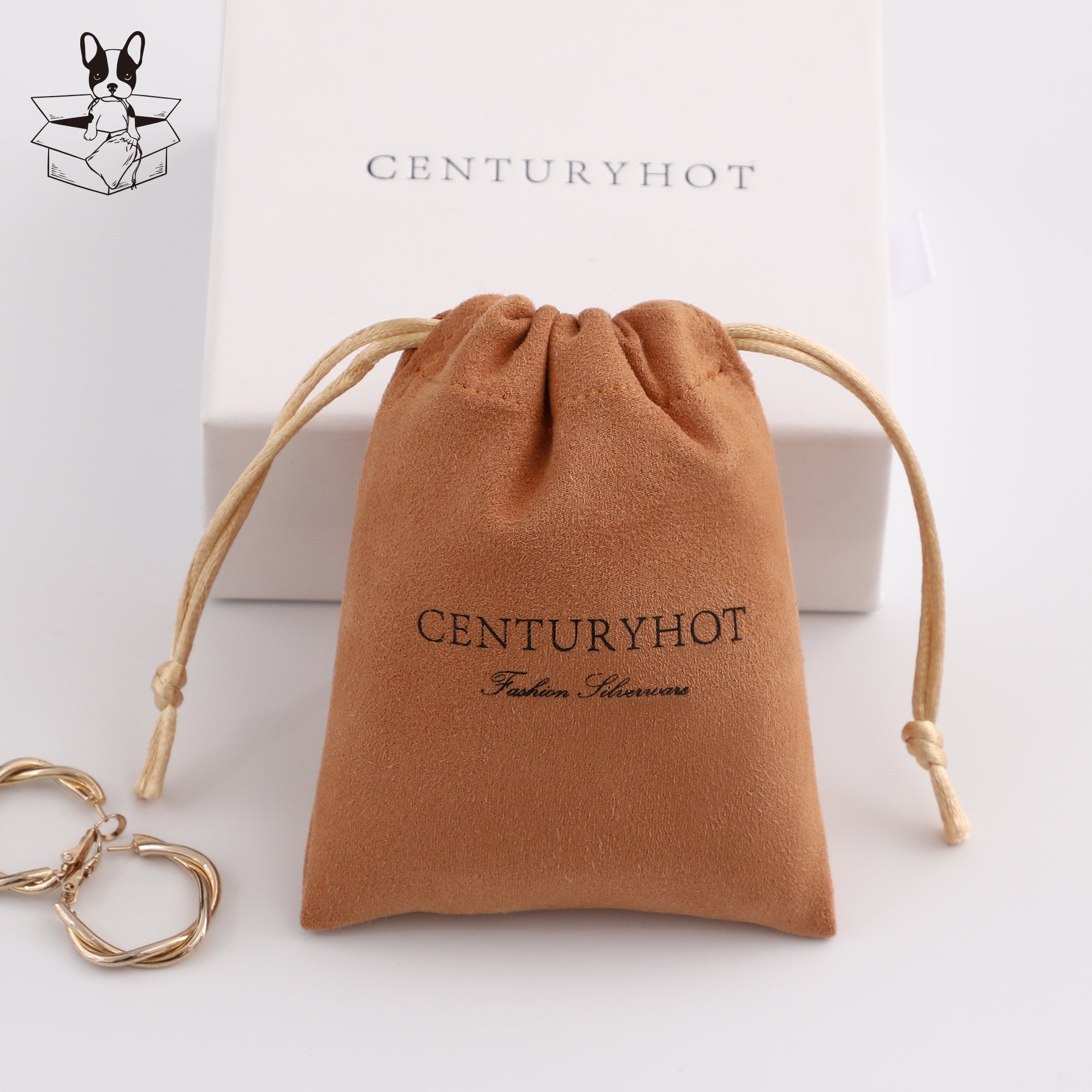 Personalized Suede Drawstring Bag: Custom Logo Jewelry Pouch-zoom-4