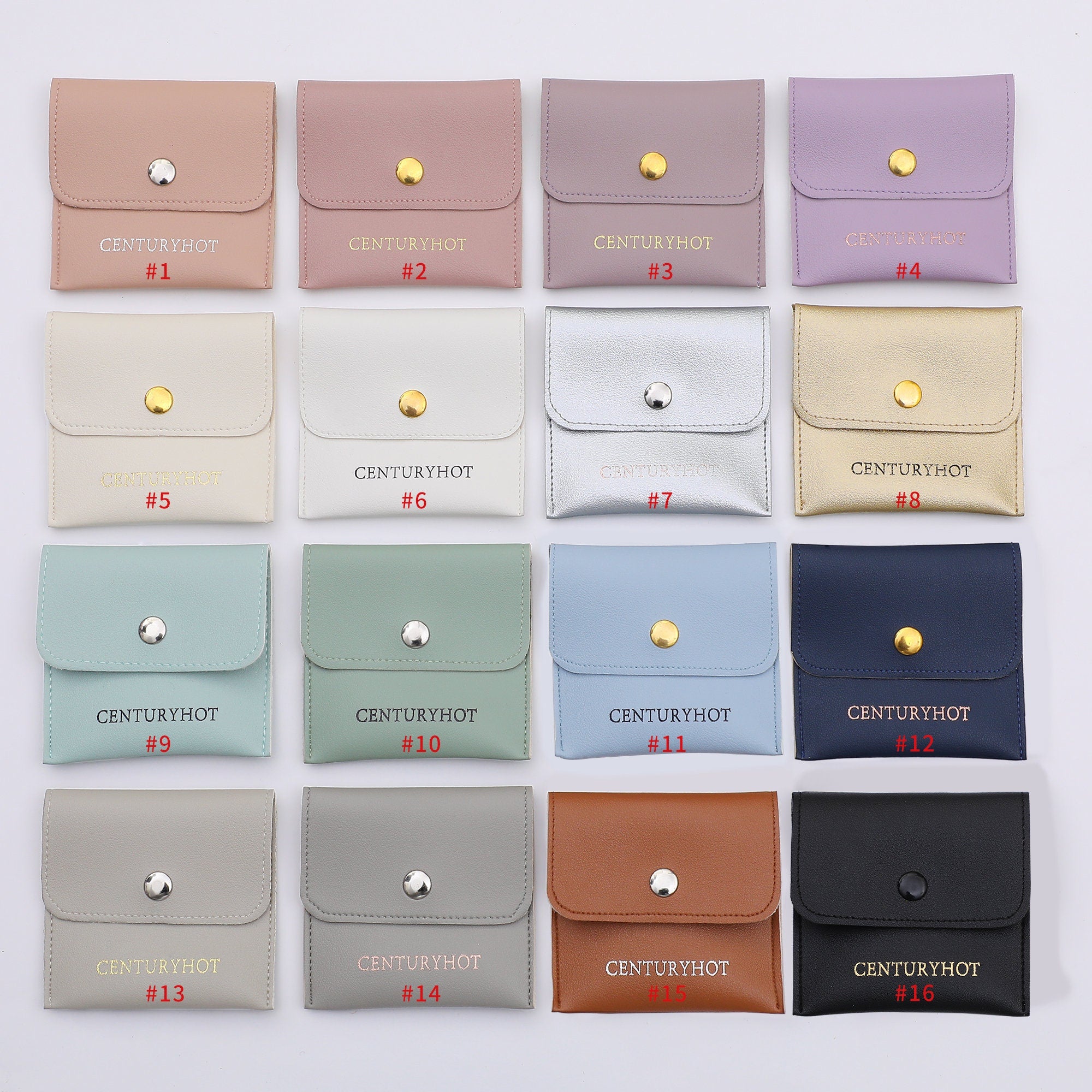 Custom Embossed Jewelry Packaging Bag: Snap Button Faux Leather-zoom-10