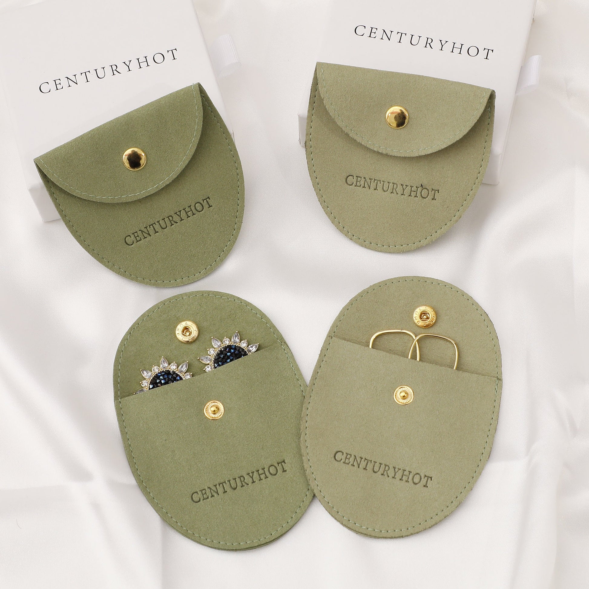 50 Personalized Microfiber Jewelry Bags, Custom Logo Packaging-3