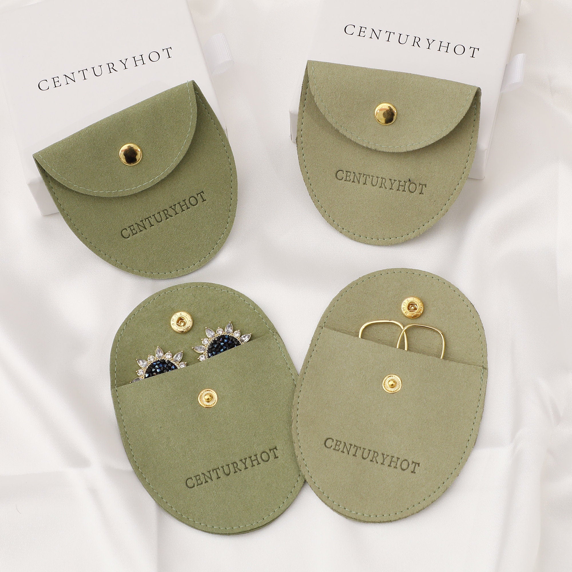50 Personalized Microfiber Jewelry Bags, Custom Logo Packaging-zoom-3