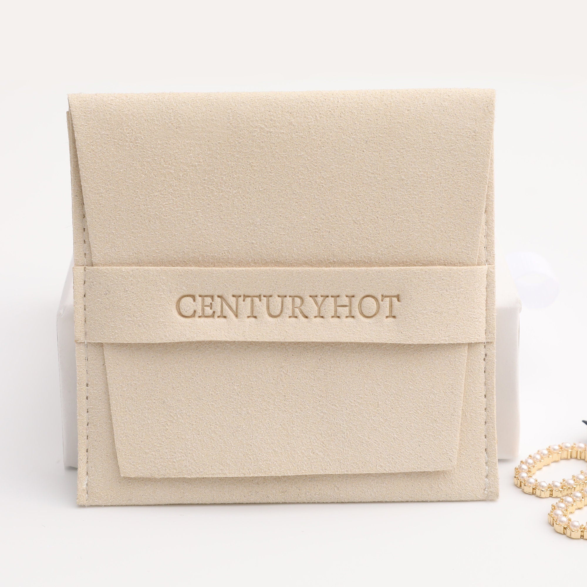 Embossed Logo Microfiber Jewelry Bag - Custom Packaging