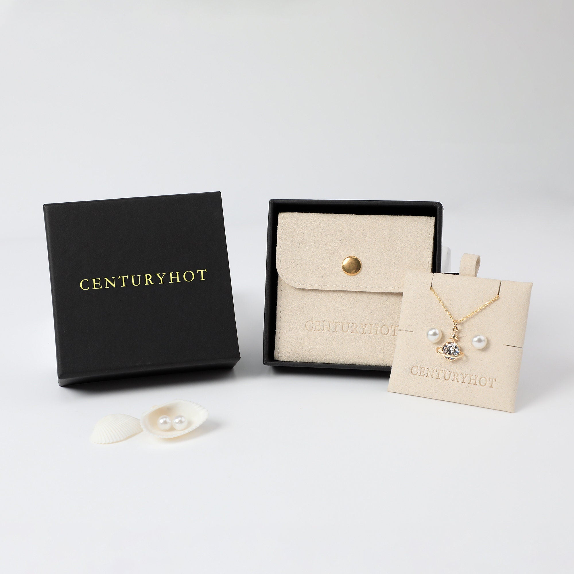 Custom Logo Jewelry Box with Bag & Necklace Clip-zoom-5
