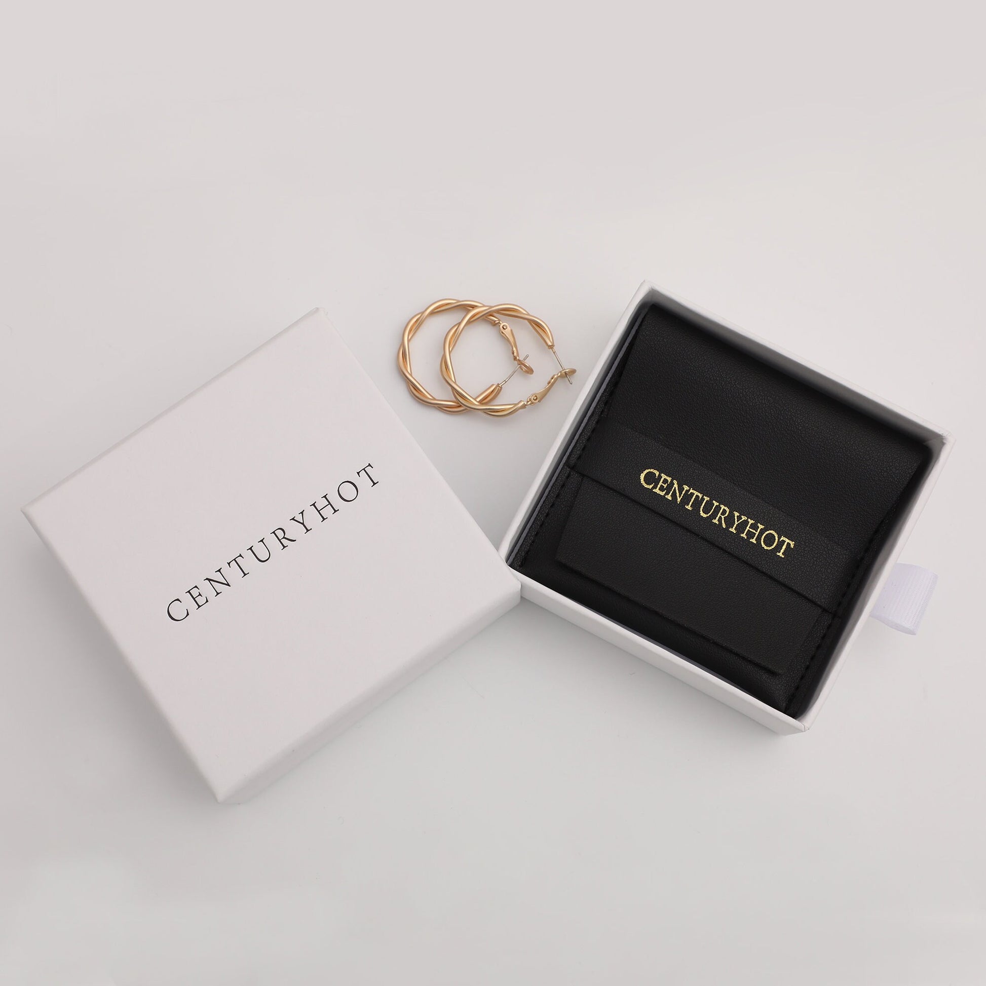 Personalized Logo Jewelry Pouch, Black Faux Leather Ring Pouch (8x8cm)-5