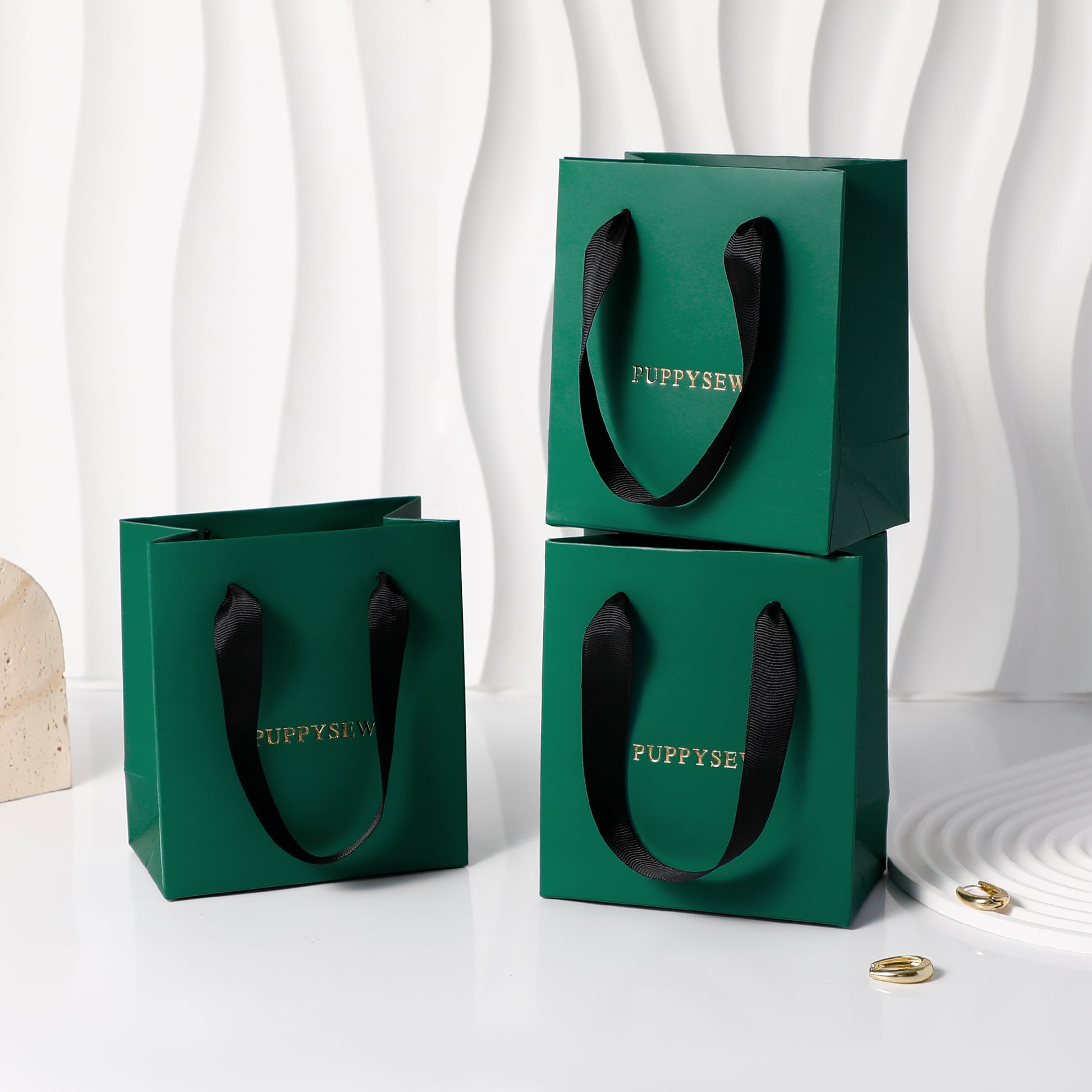Forest Green Premium Jewelry Tote，Custom Logo-2