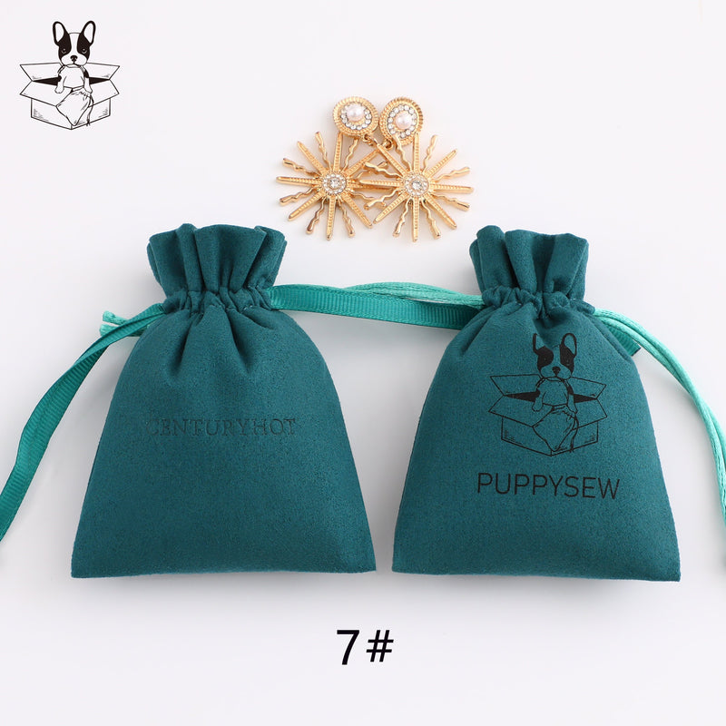 Personalized Microfiber Drawstring Bag, Custom Logo Jewelry Packaging-zoom-